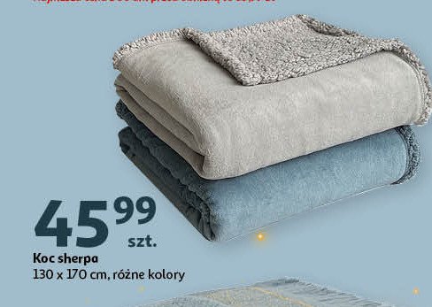 Koc sherpa 130 x 170 cm Actuel promocja w Auchan