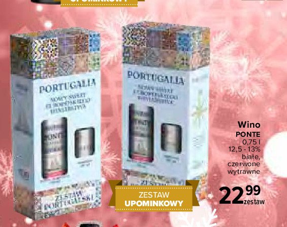 Zestaw w pude艂ku: wino bia艂e 750 ml + wino portada 187 ml promocja