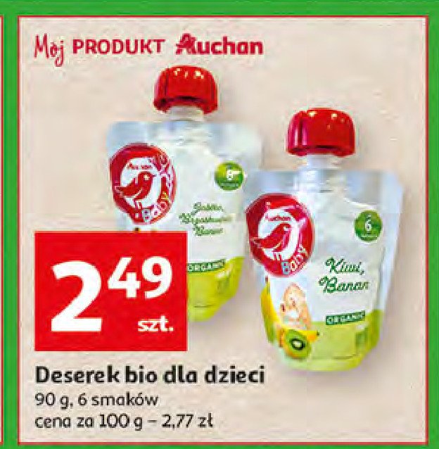 Deserek dla dzieci kiwi banan Auchan baby promocja