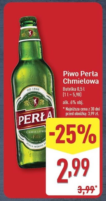 Piwo Perła chmielowa promocja w Aldi