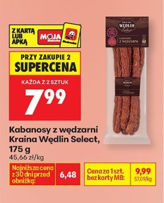 Kabanosy z wędzarni, 175 g promocja w Biedronka