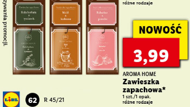 Zawieszka zapachowa biała herbata & tymianek Aroma home promocja