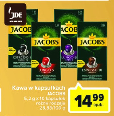Kawa w kapsułkach espresso 12 Jacobs lungo promocje