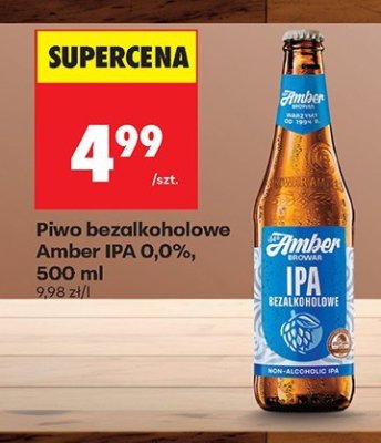 Piwo bezalkoholowe Amber IPA 0.0%, 500 ml promocja w Biedronka