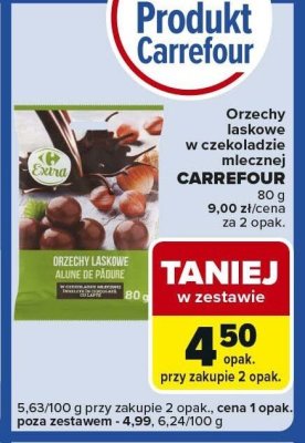 Orzechy laskowe w czekoladzie mlecznej Orzechy laskowe w czekoladzie mlecznej CARREFOUR promocja w Carrefour Express