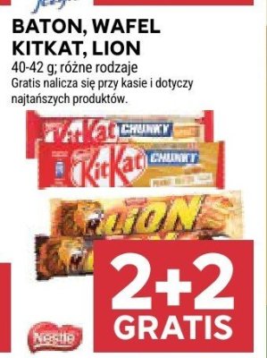 Baton, wafel KitKat, Lion promocja w Stokrotka