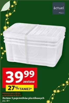 Zestaw 3 pojemników plastikowych poj: 10 l promocja w Auchan