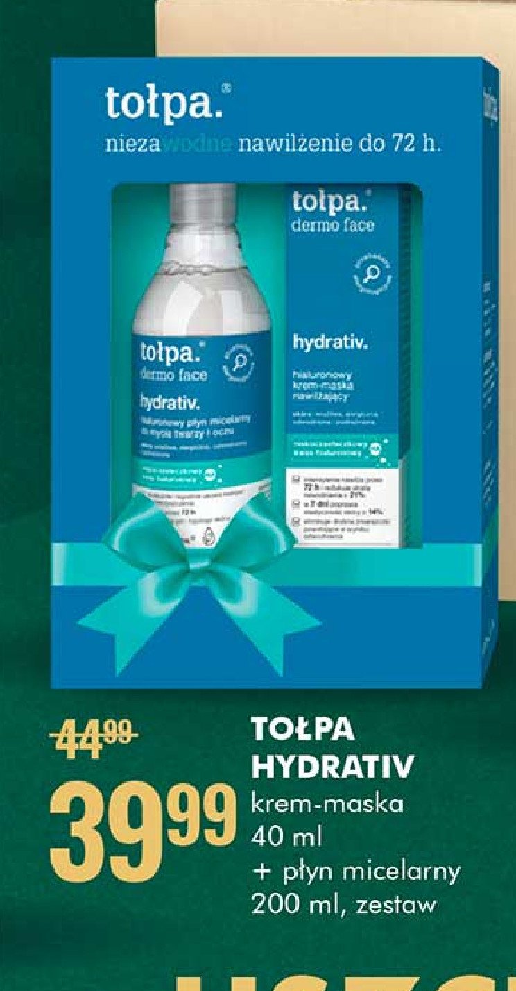 Zestaw w pudełku hydrativ: płyn micelarny 200 ml + krem-maska 40 ml Tołpa zestaw promocja