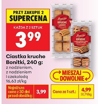 Ciastka kruche z nadzieniem lub z nadzieniem i czekoladą promocja w Biedronka