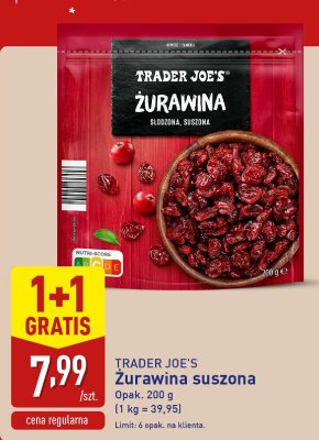 Żurawina suszona 200 g 1+1 GRATIS promocja w Aldi