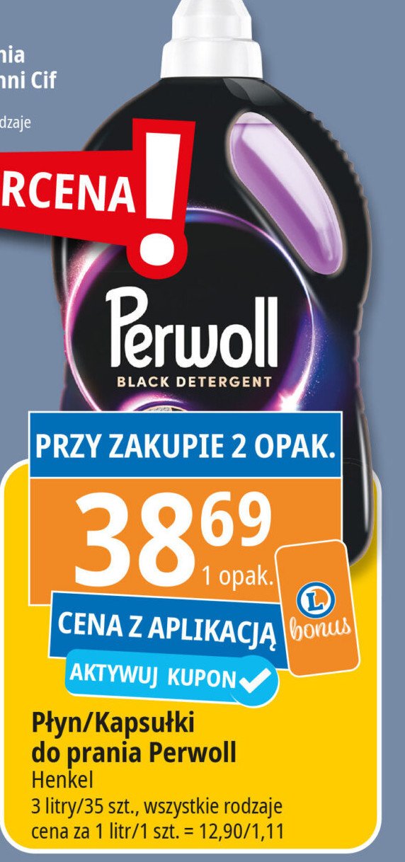 Płyn do prania Perwoll renew black promocja w Leclerc