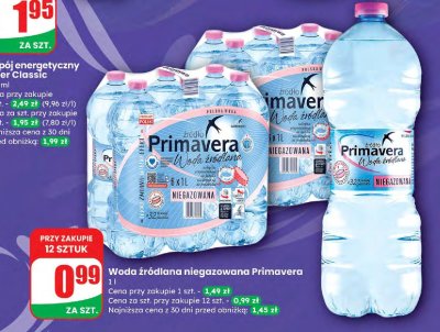 Woda źródlana niegazowana  promocja w Dino