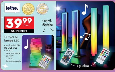 Muzyczne lampy LED Lethe promocja w Biedronka