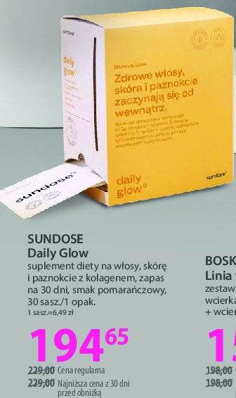 Suplemeny diety daily glow Sundose promocja