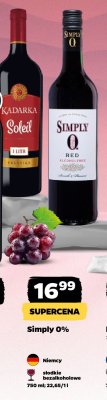 Wino Simply 0% słodkie bezalkoholowe 750ml promocja w Netto
