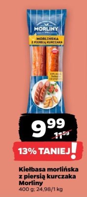 Kiełbasa morlińska z piersią kurczaka Morliny promocja w Netto