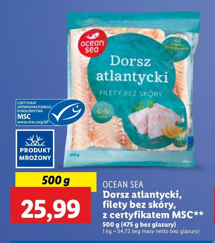 Dorsz atlantycki - filety b/s Oceansea promocja