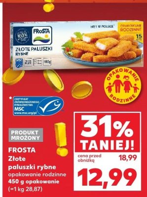 Złote paluszki rybne opakowanie rodzinne promocja w Kaufland