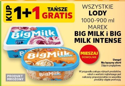 Lody Big Milk i Big Milk Intense 1+1 gratis promocja w Kaufland