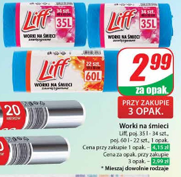 Worki na śmieci 35 l Liff promocja