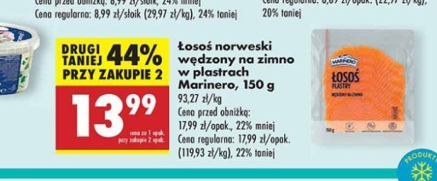 Łosoś wędzony na zimno plastry Marinero promocja