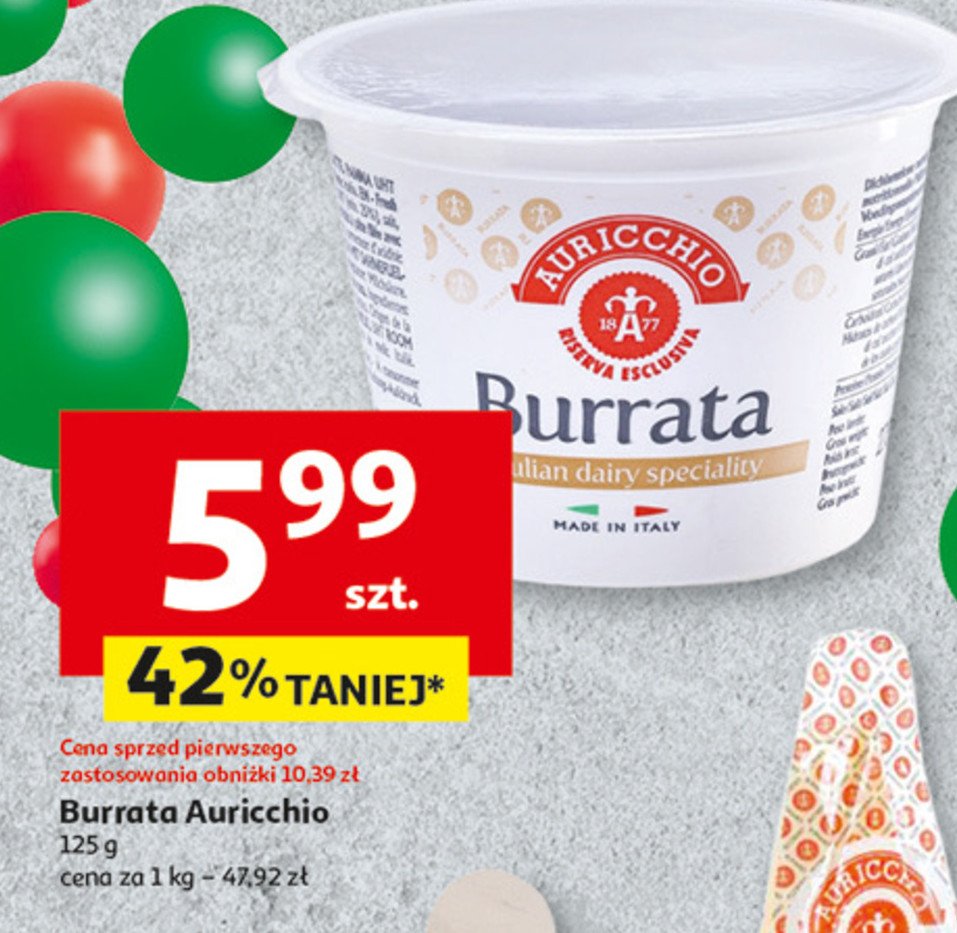 Ser burrata AURICCHIO promocja w Auchan