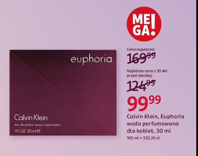 Woda perfumowana CALVIN KLEIN EUPHORIA promocja