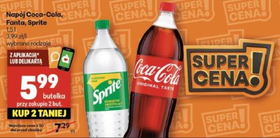 Napój Coca-Cola, Fanta, Sprite 1,5 l wybrane rodzaje promocja w Delikatesy Centrum