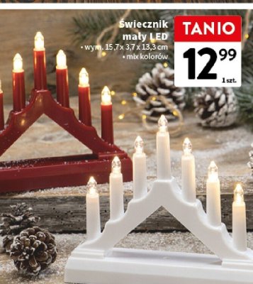 Świecznik mały LED wym. 15,7x3,7x13,3cm mix kolorów promocja w Intermarche