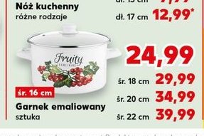 Garnek emaliowany zdobiony 18 cm promocja w Kaufland