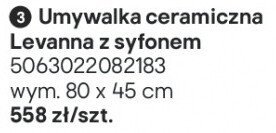Umywalka ceramiczna Levanna z syfonem promocja w Castorama