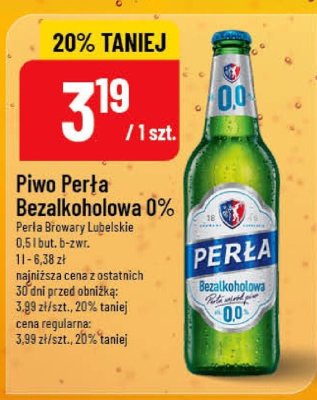 Piwo Perła Bezalkoholowa 0% promocja w POLOmarket