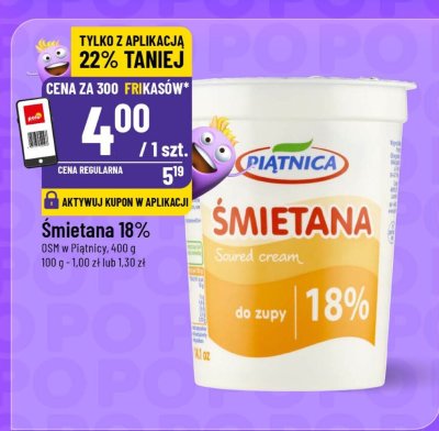 Śmietana 18% promocja w POLOmarket