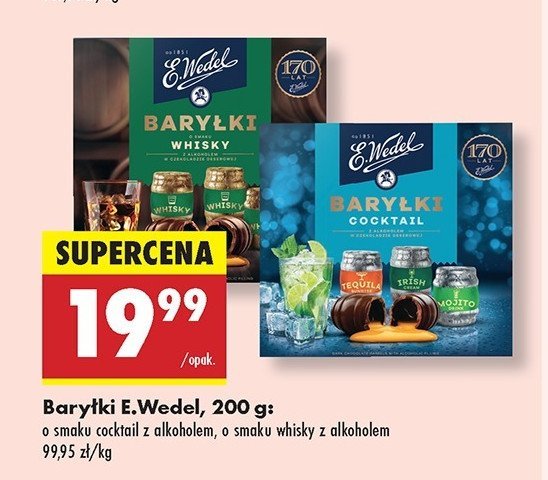 Bombonierka cocktail E. wedel baryłki promocja w Biedronka