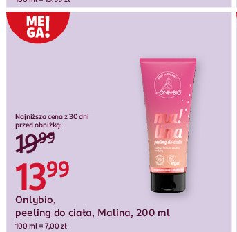 Peeling do ciała malinowy Only bio Onlybio promocja w Rossmann