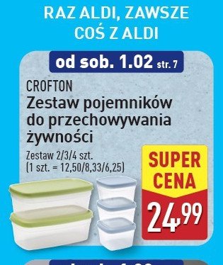 Zestaw pojemników do przechowywania żywności Crofton promocja w Aldi