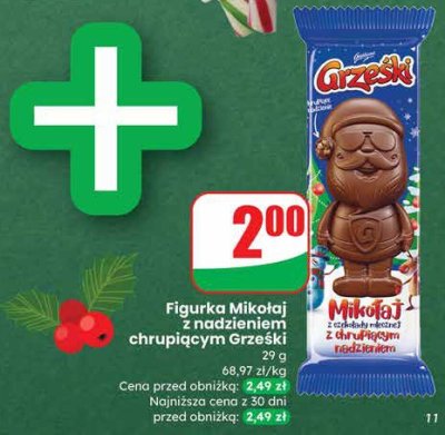 Figurka Mikołaj z nadzieniem chrupiacym  promocja w Dino