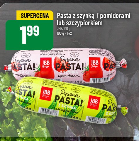 Pasta z szynką i pomidorami Jbb bałdyga promocja w POLOmarket