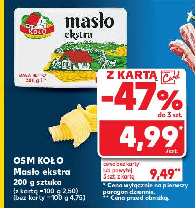 Masło ekstra OSM SOKOŁÓW promocja w Kaufland