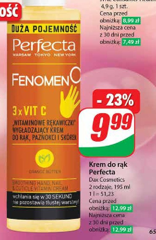 Krem do rąk i paznokci witaminowy Perfecta promocja w Dino