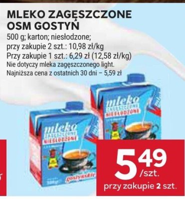 Mleko zagęszczone niesłodzone promocja w Stokrotka
