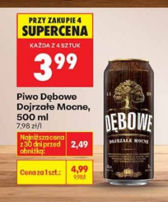 Piwo Dębowe Dojrzałe Mocne 500ml promocja w Biedronka