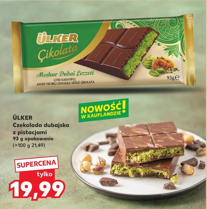 Czekolada dubajska z pistacjami ULKER OLALA promocja w Kaufland