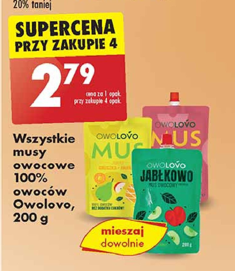 Mus jabłkowo-gruszkowy Owolovo promocja