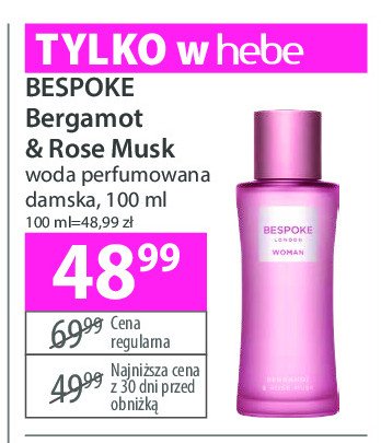 Woda perfumowana bergamot & rose musk Bespoke promocja