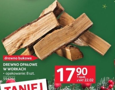 Drewno opałowe w workach promocja w Selgros