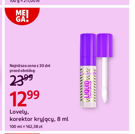 Intensywnie kryjacy kamuflaż do twarzy 01 Lovely liquid camouflage promocja w Rossmann