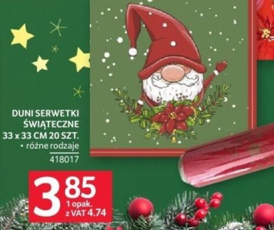 Serwetki świąteczne Duni 33 x 33 cm 20 szt. promocja w Selgros