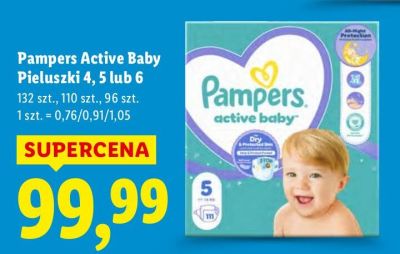 Pieluchy Pampers Active Baby rozmiar 4, 5 lub 6 promocja w Lidl
