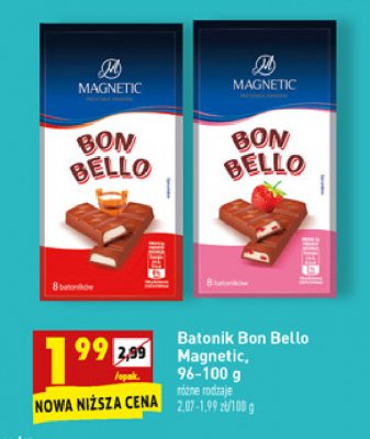 Batoniki mleczne z truskawkami Magnetic bon-bello! promocja